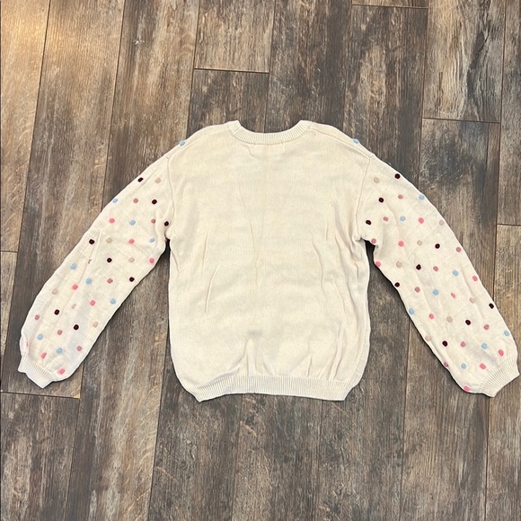 H&M Cream Pullover Sweater with Polka Dots and Long Sleeves - Picture 10 of 10